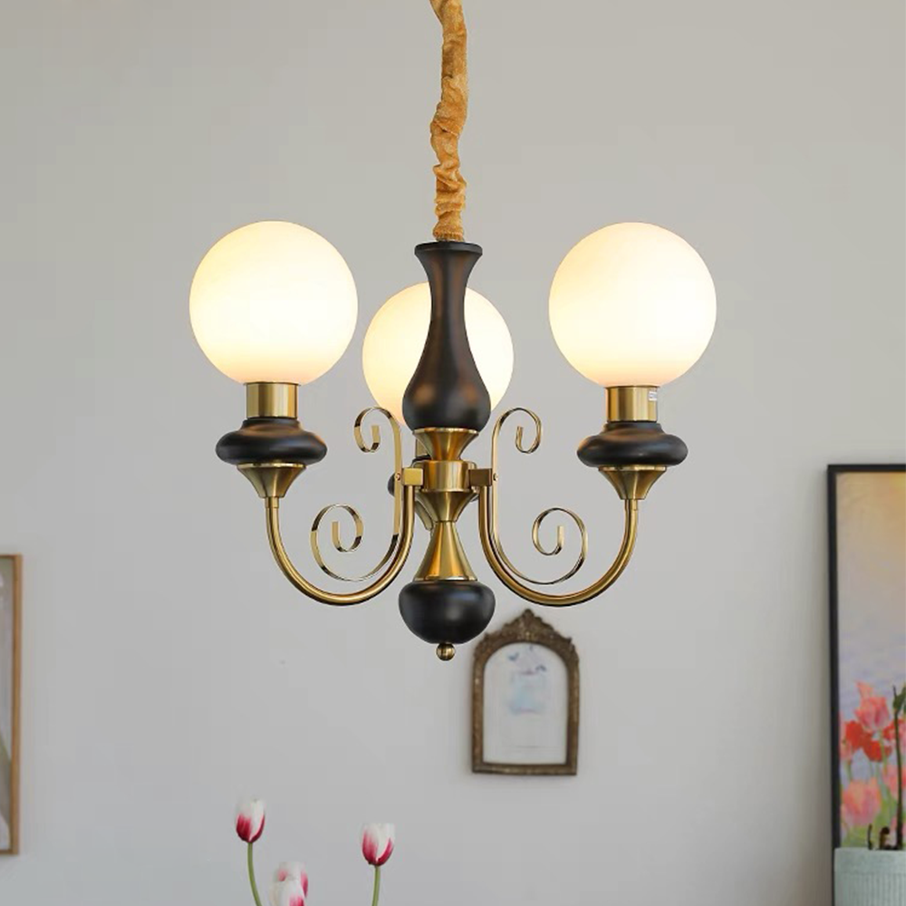 Green Glass Onyx Chandelier Light – 3/5 Heads
