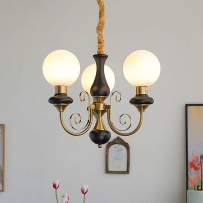 Green Glass Onyx Chandelier Light – 3/5 Heads