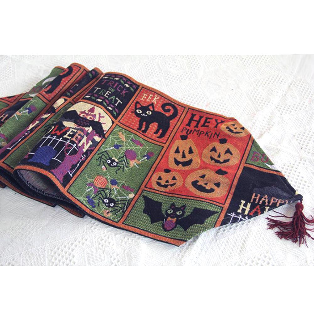 Halloween Decorative Tablecloth Cotton Blend Table Runner 33x180cm