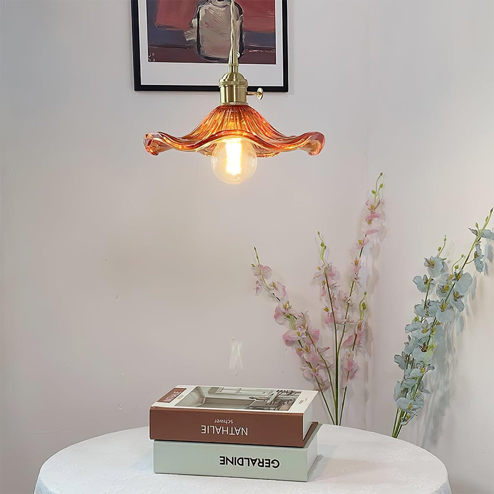 Chic Hibiscus Glass Pendant Lamp