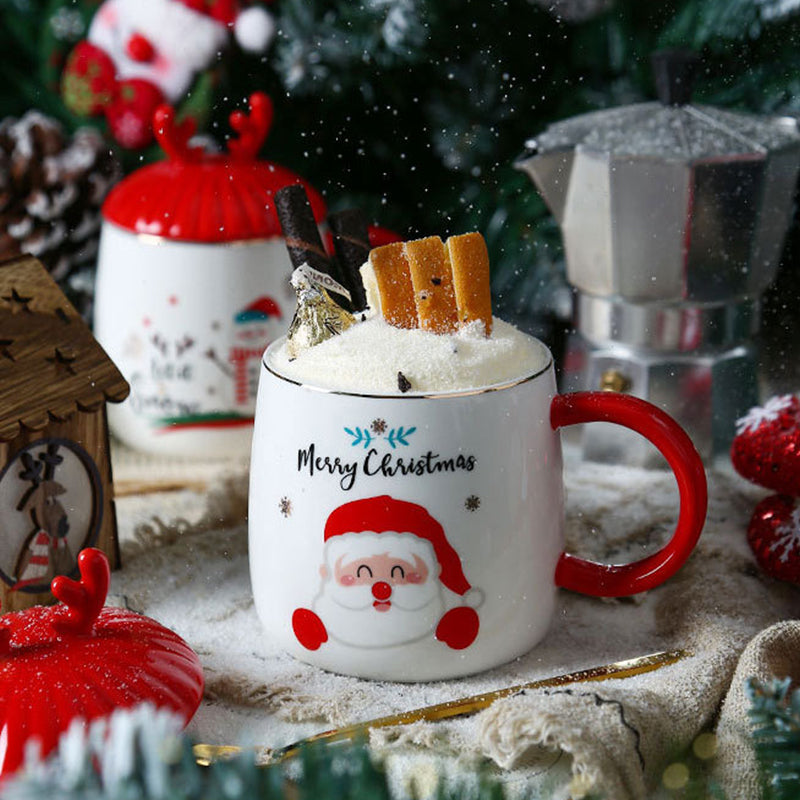 Christmas Ceramic Mug with Festive Lid
