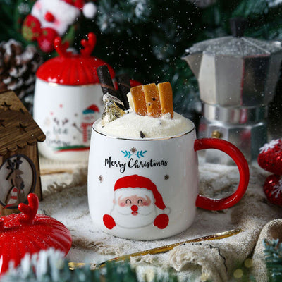 Christmas Ceramic Mug with Festive Lid