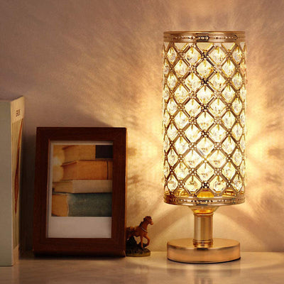 Modern Crystal USB Table Lamp – Gold or Silver