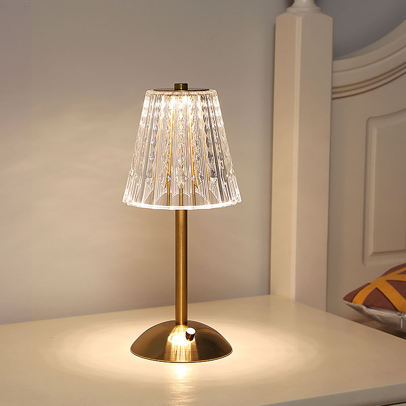 Vintage Crystal LED Table Lamp with Adjustable Brightness