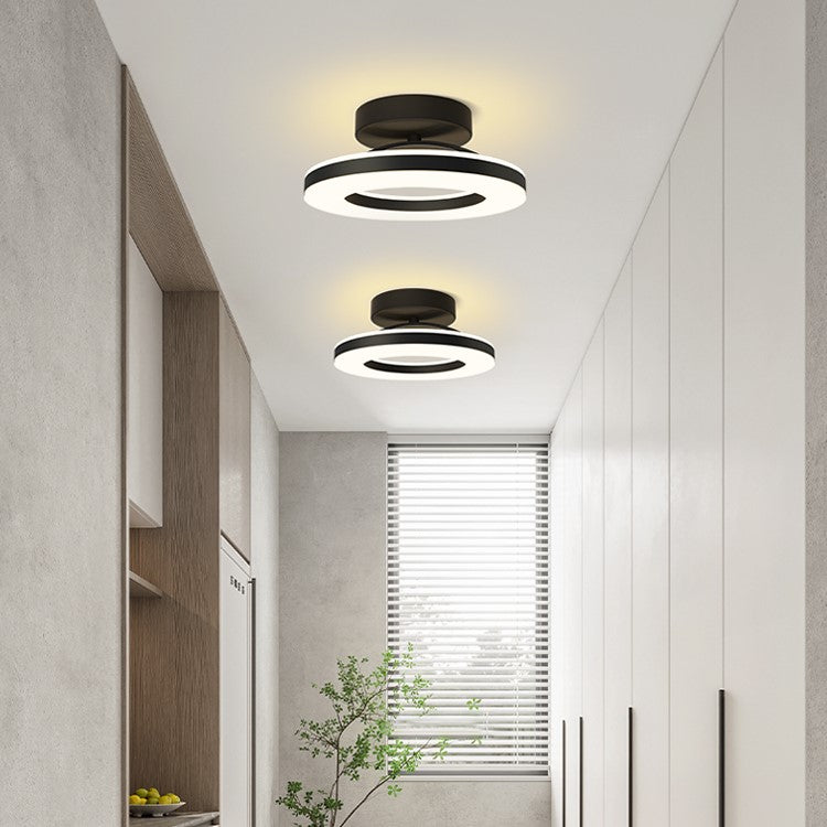 ZAYNO Black LED Ceiling Light – Modern Flush Mount
