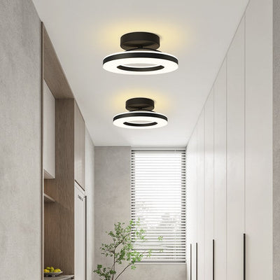 ZAYNO Black LED Ceiling Light – Modern Flush Mount