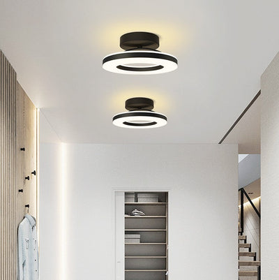 ZAYNO Black LED Ceiling Light – Modern Flush Mount