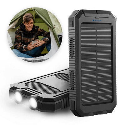 Waterproof Solar Power Bank with LED Flashlight