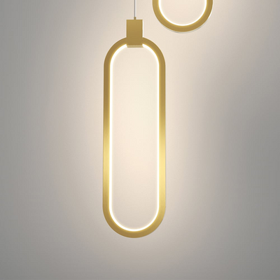 BrassGlow – Double Ring Gold Pendant Lamp (Adjustable Height)
