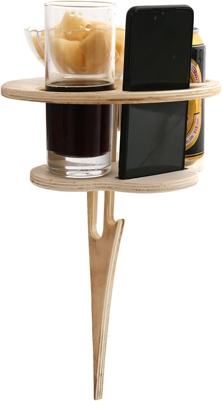 Portable Double-Layer Wine Table for Outdoor Picnics