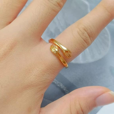 Adjustable Hug Ring in Gold or Silver Stainless Steel