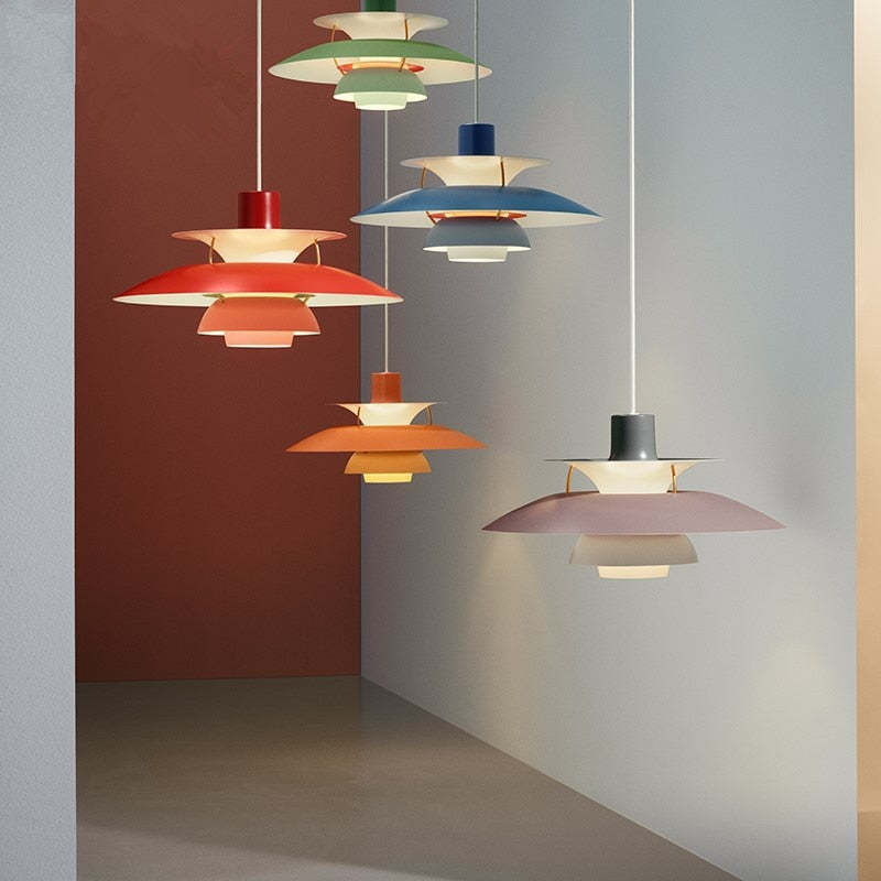 Modern Morandi LED Pendant Light – E27 Metal Shade