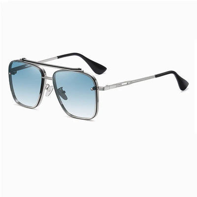 Men’s Gradient Lens Sunglasses with Large Metal Frame