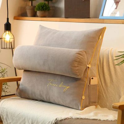Wedge Back Support Pillow with Neck Roll