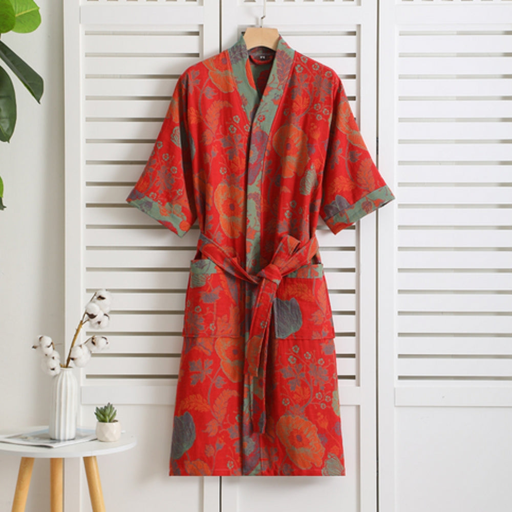 Soft Printed Cotton Bathrobe for Women