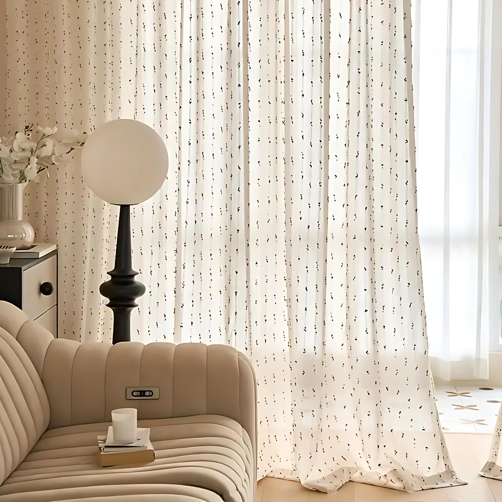 Sugar Bean Rainbow Embroidered Tulle Curtain Panel