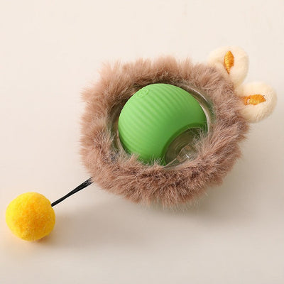 Interactive Rolling Ball Toy with Tail for Cats