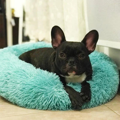 Long Plush Donut Pet Bed with Washable Cover and Non-Slip Base