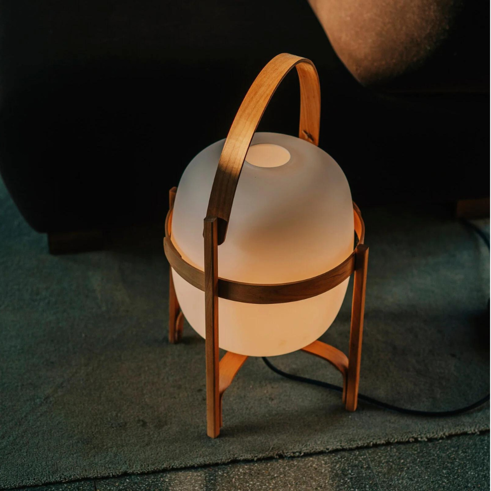 Vintage Glass Lantern Table Lamp – Dimmable