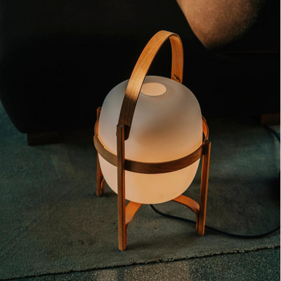 Vintage Glass Lantern Table Lamp – Dimmable