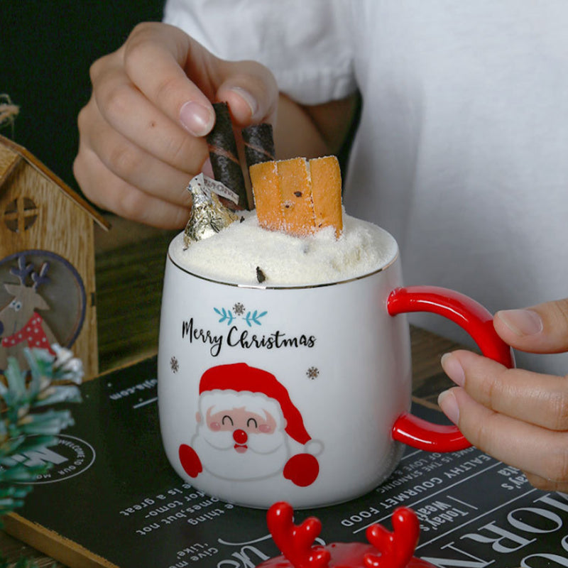 Christmas Ceramic Mug with Festive Lid