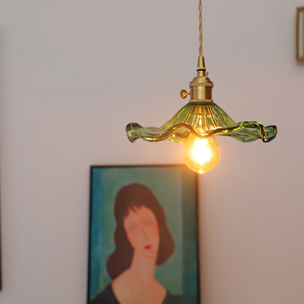 Chic Hibiscus Glass Pendant Lamp