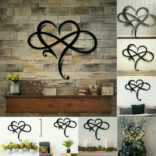 Iron Wall Art with Infinity Heart Design