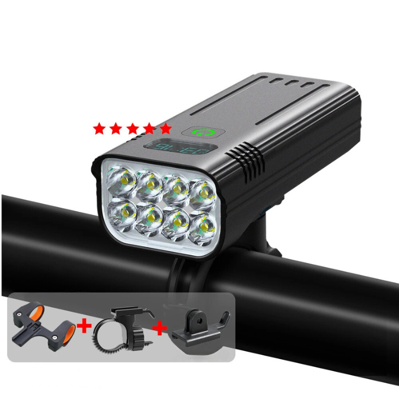 5000 Lumen USB Rechargeable Bike Light with Mounts