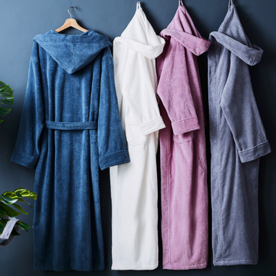 Men’s Hooded Bathrobe with Belt and Pockets