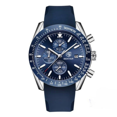 Men’s Waterproof Quartz Watch with Leather Strap