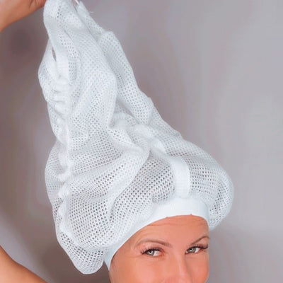 Net Plopping Cap for Curly Hair – Frizz-Free Drying Bonnet
