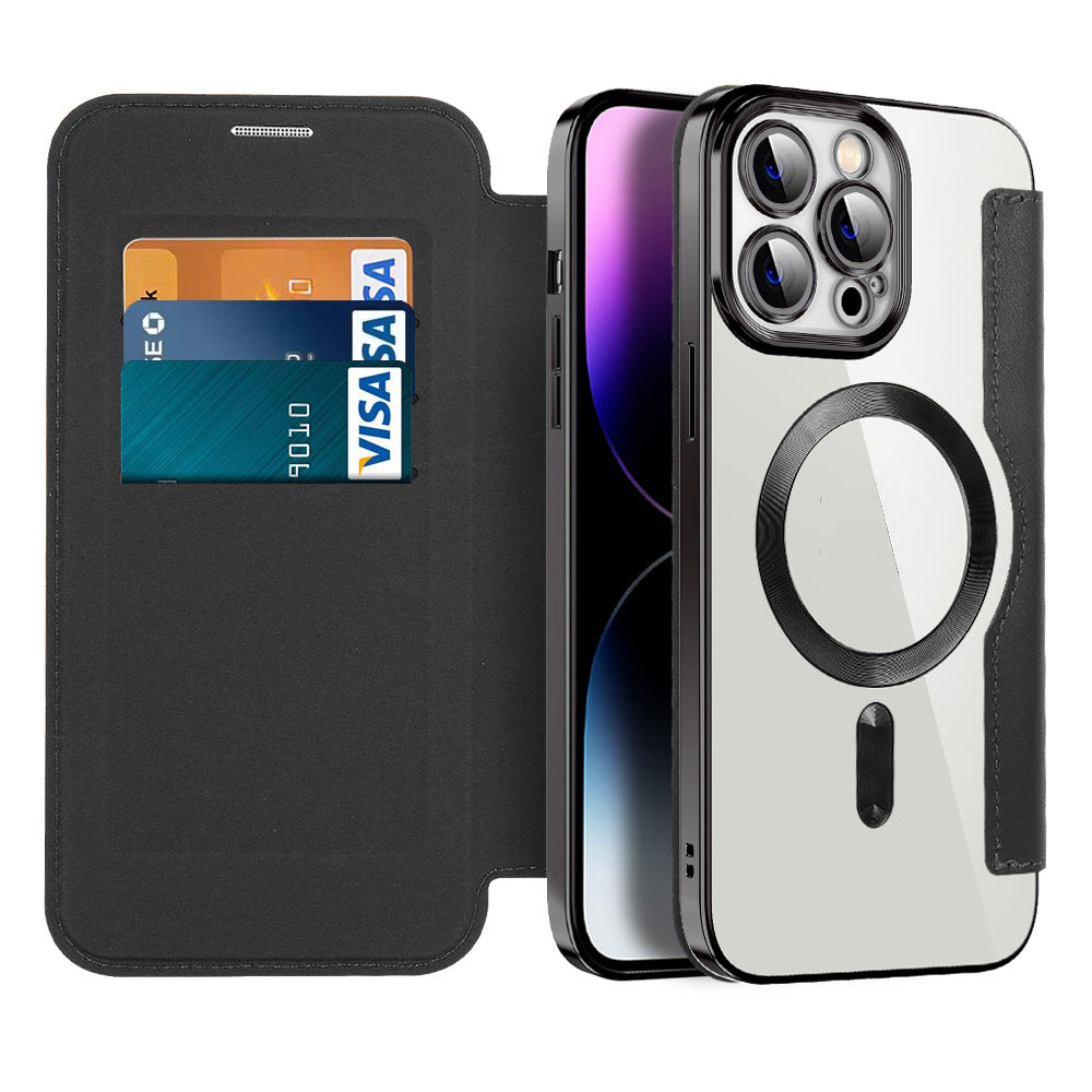 Magnetic Leather Flip Case iPhone 11–14 Series
