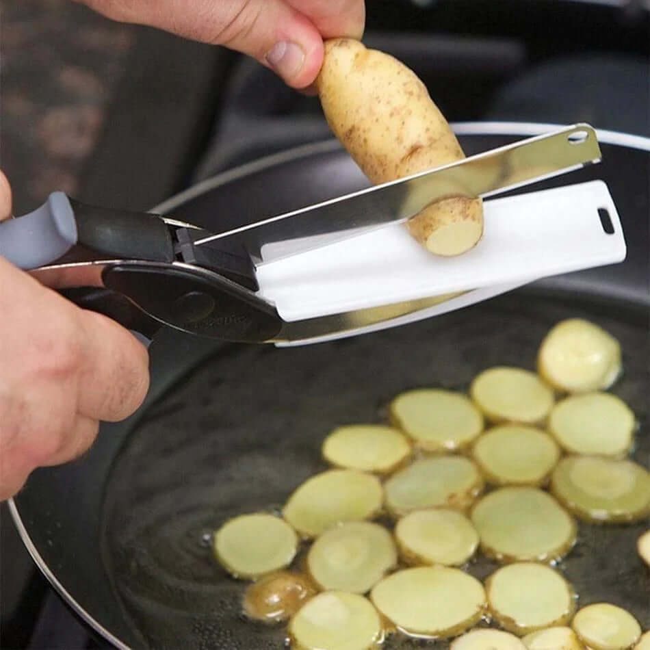 2-in-1 Kitchen Knife with Built-In Cutting Board