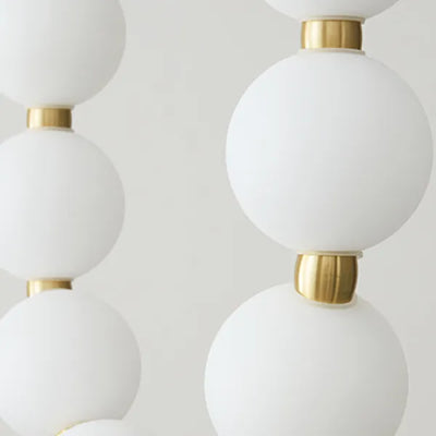 Elegant White Necklace Chandelier with LED Lights
