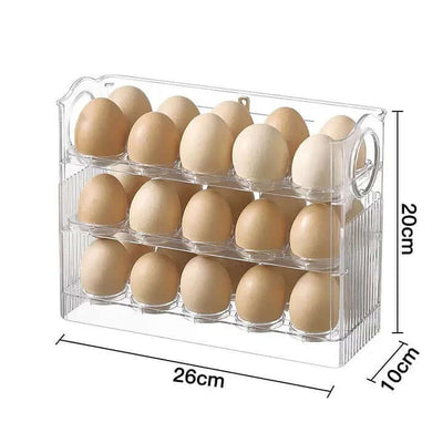 Clear Egg Organizer – Space-Saving Rolling Fridge Storage