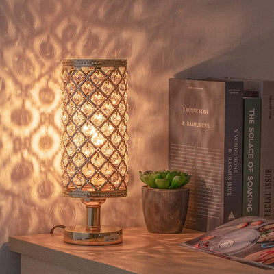 Modern Crystal USB Table Lamp – Gold or Silver
