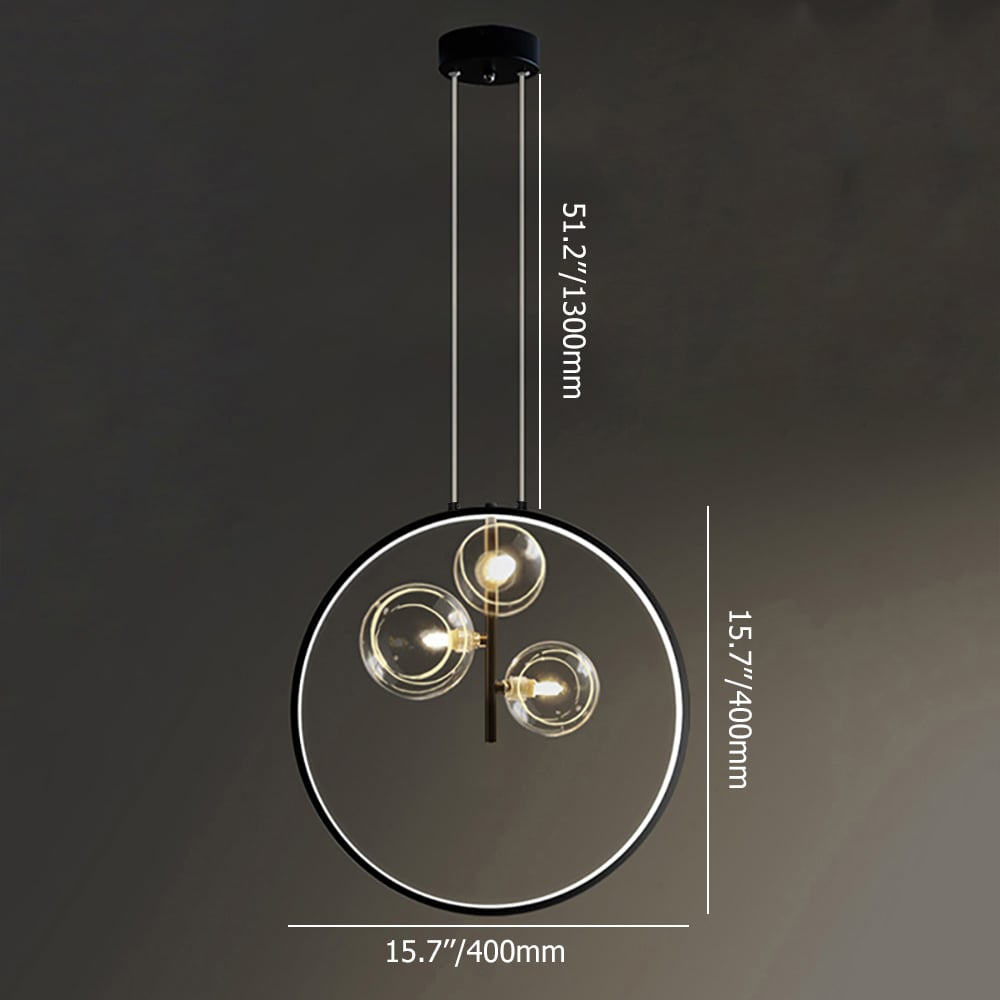 LumoGlobe – Minimalist Black Pendant Lamp with Glass LED Sphere