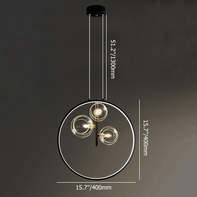 LumoGlobe – Minimalist Black Pendant Lamp with Glass LED Sphere