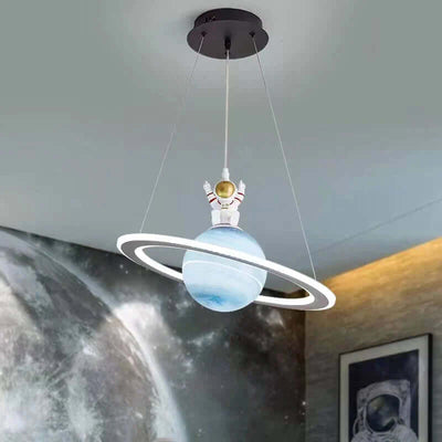LED Pendant Lamp for Kids Room Planet Design