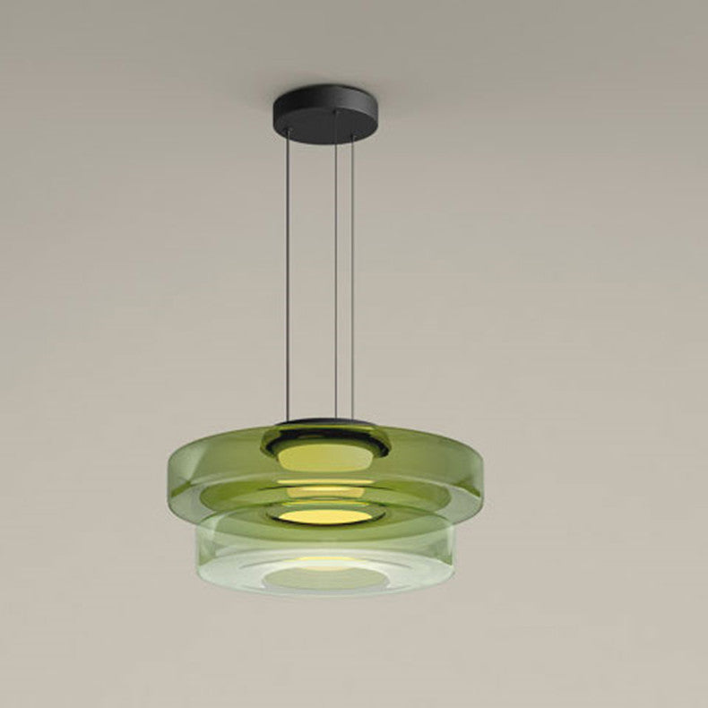 Bauhaus Glass Pendant Light with Warm LED Bulb
