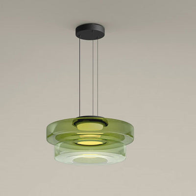 Bauhaus Glass Pendant Light with Warm LED Bulb