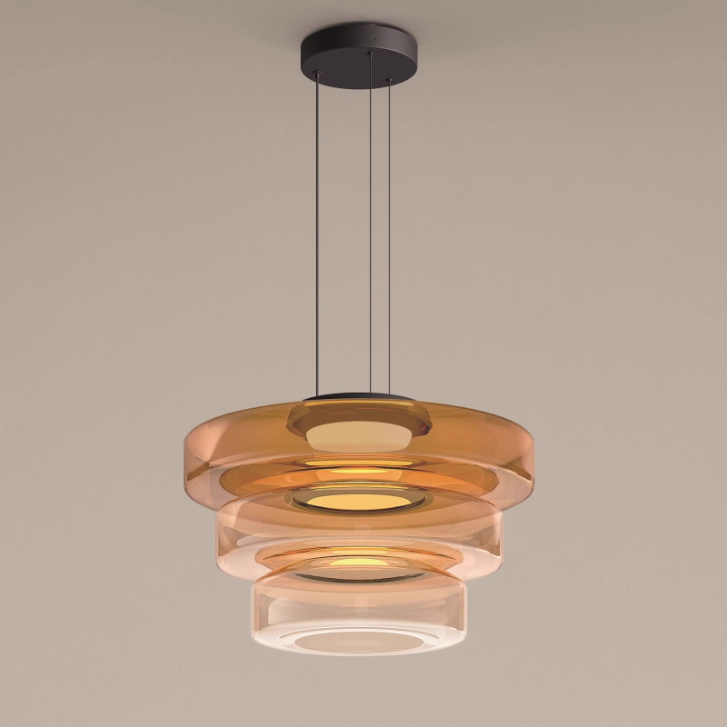 Bauhaus Glass Pendant Light with Warm LED Bulb