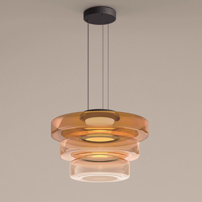 Bauhaus Glass Pendant Light with Warm LED Bulb