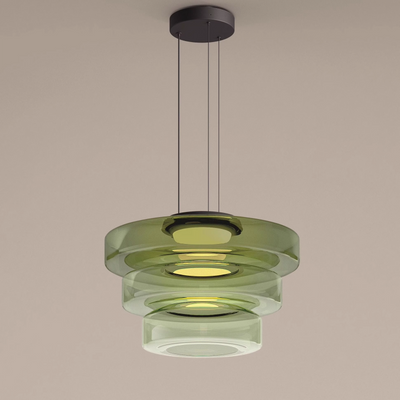 Bauhaus Glass Pendant Light with Warm LED Bulb