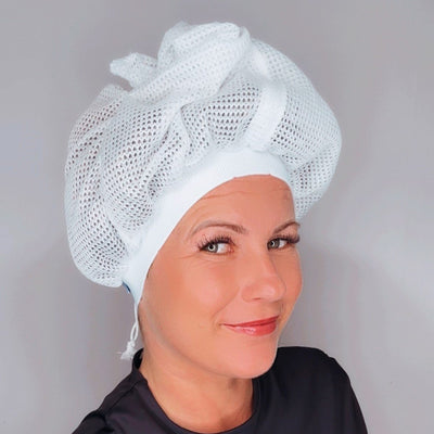Net Plopping Cap for Curly Hair – Frizz-Free Drying Bonnet