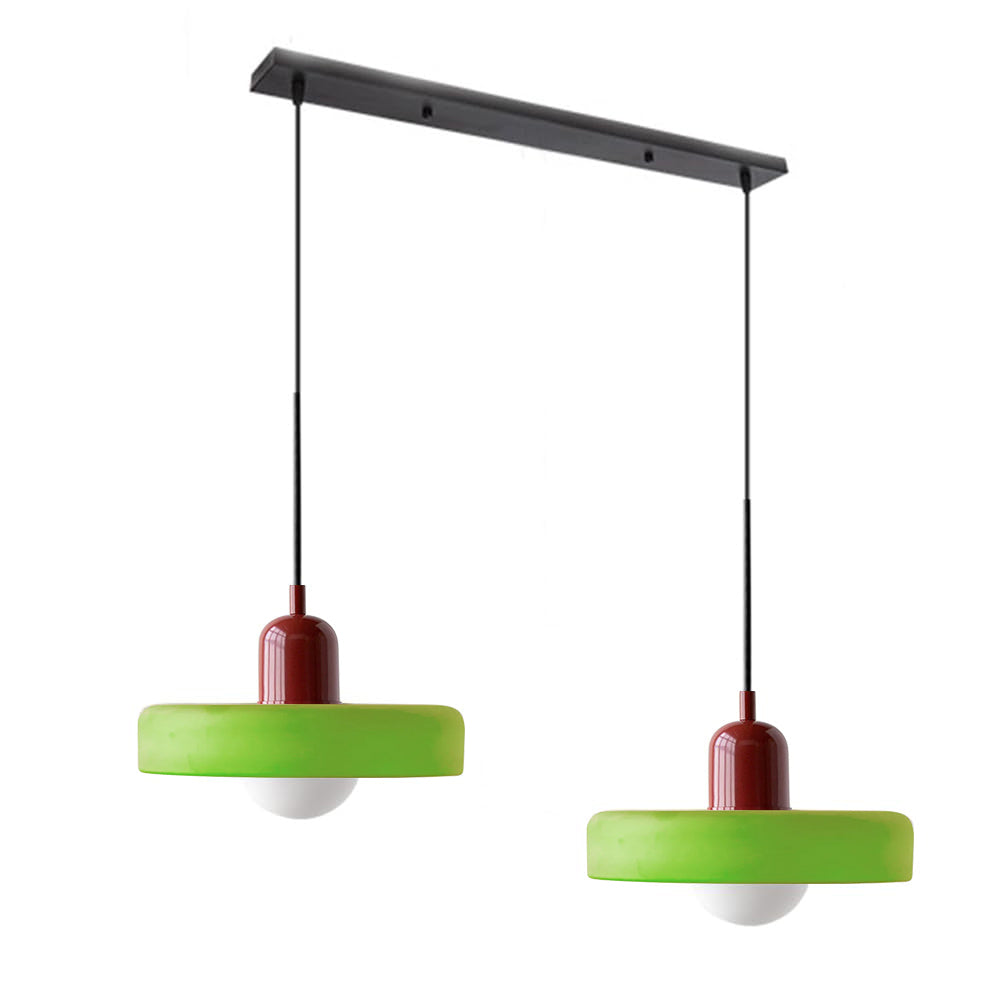 2-Head Bauhaus Glass Pendant Light Adjustable