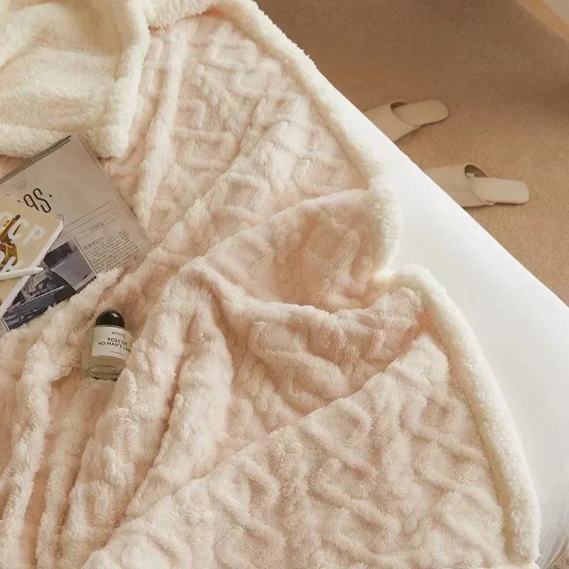Thick Lambswool Fleece Winter Blanket Soft Warm Throw