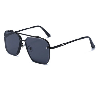 Men’s Gradient Lens Sunglasses with Large Metal Frame
