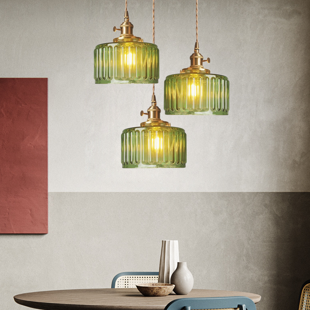 Vintage Glass Crystal Pendant Light E27