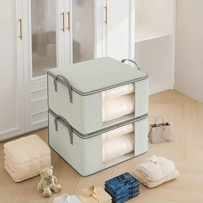 Classic Stripe Foldable Storage Bag for Clothes and Bedding